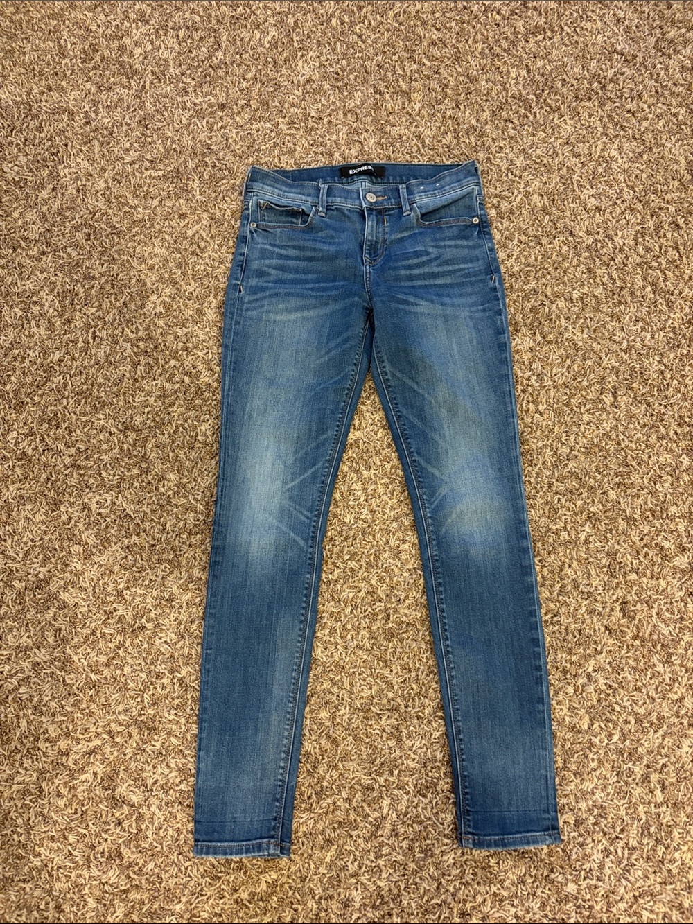 Express Skinny Jeans in Faded Blue